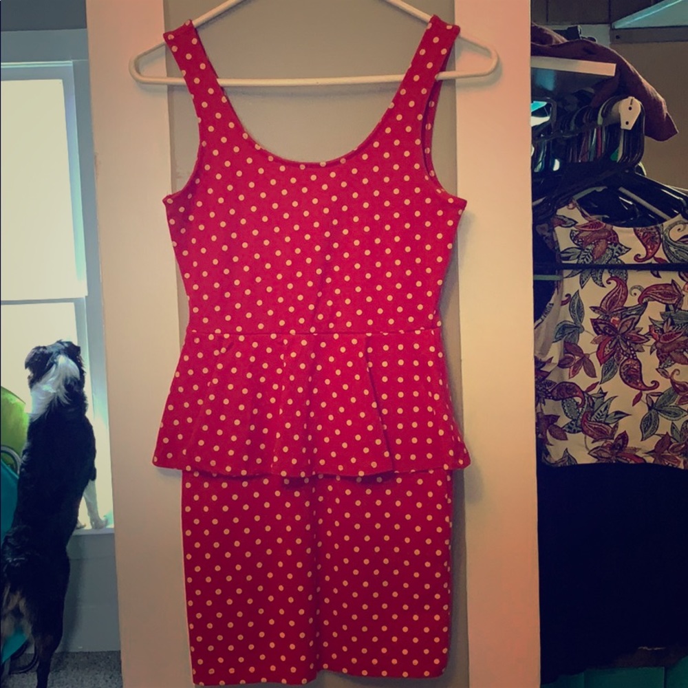 Women’s polka dotted mini dress